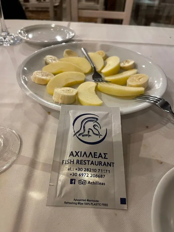 Fruit served at the end of a taverna meal