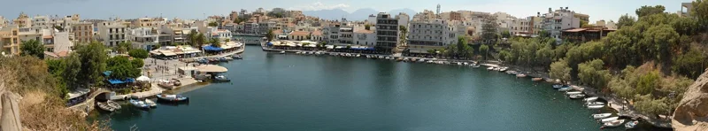 El lago Voulismeni en Agios Nikolaos, a unos 2,5 km al sur de Havania