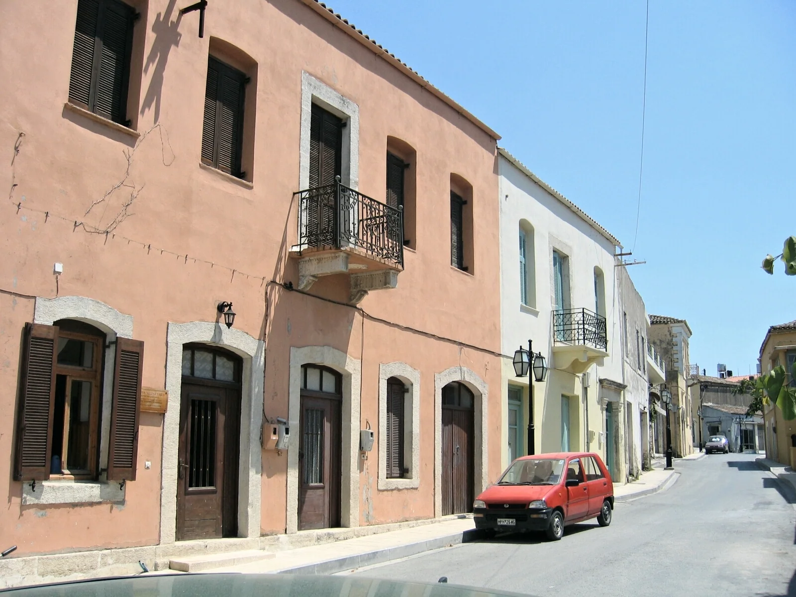 Restored houses on a street in Archanes
