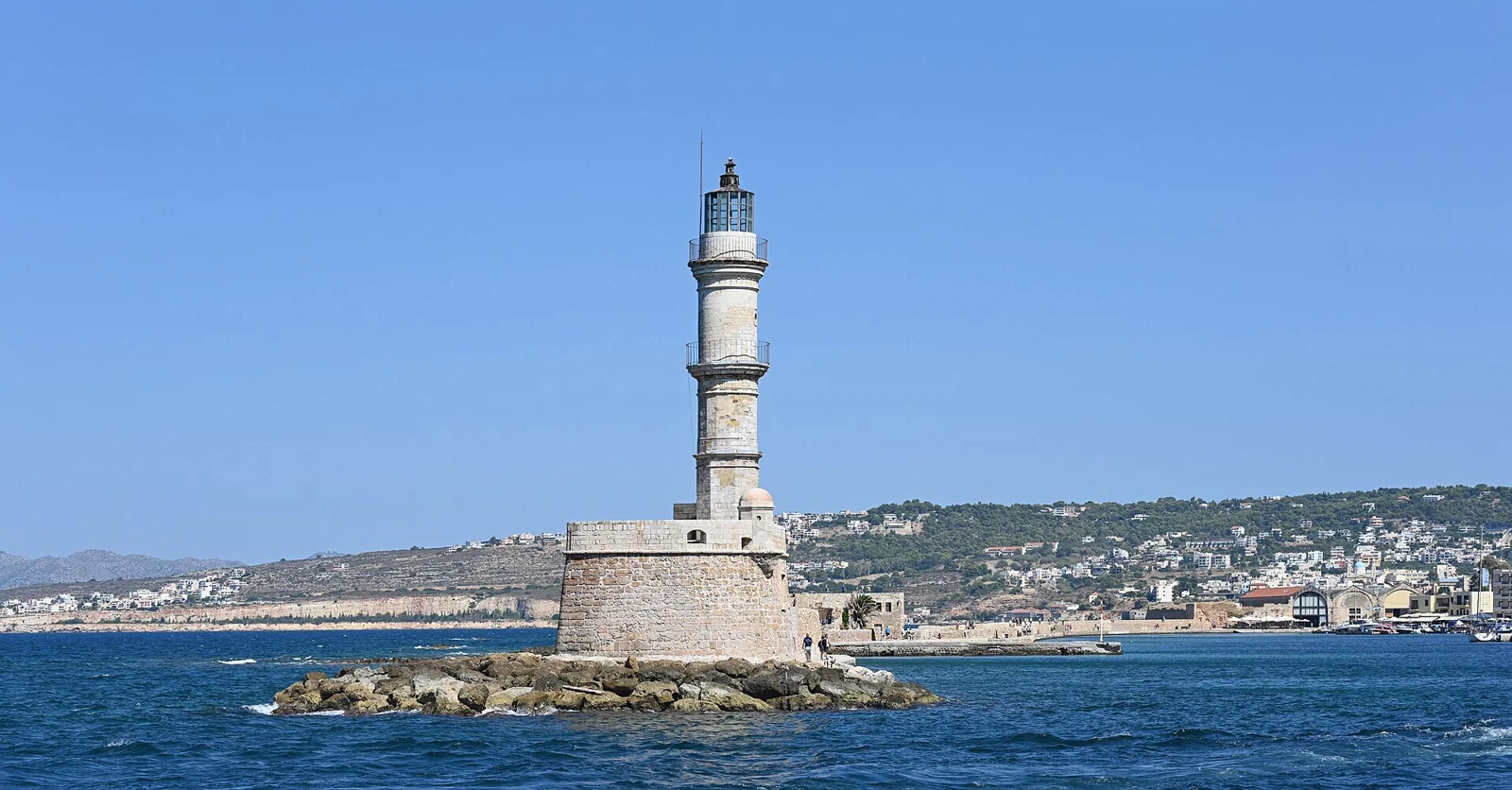 The lighthouse at the entrance to Chania's old harbour