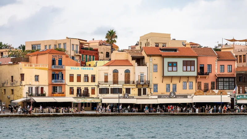 Restaurants along Chania's Venetian harbour