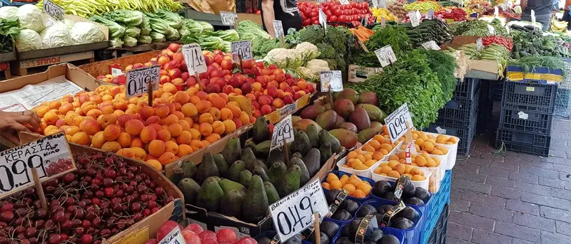 Fresh fruit at a Chania street market