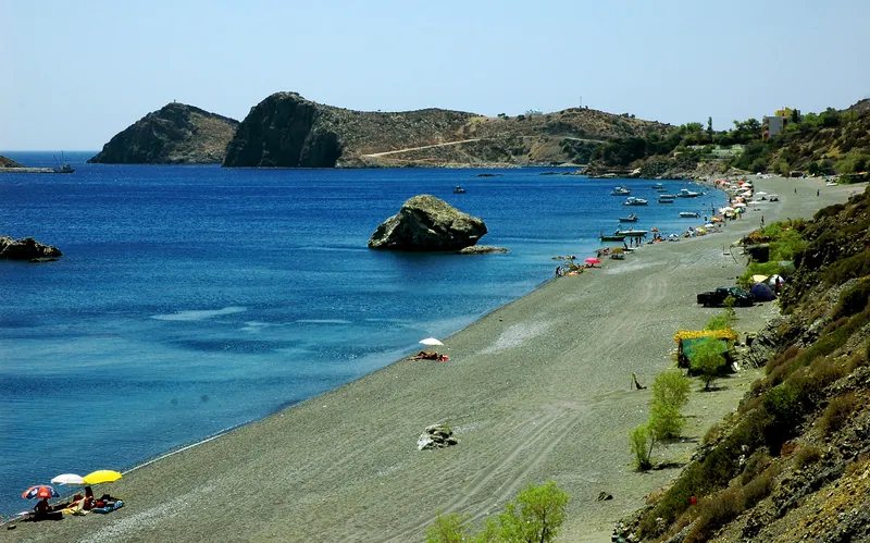 Clear water and a beach at Kaloi Limenes on the south coast