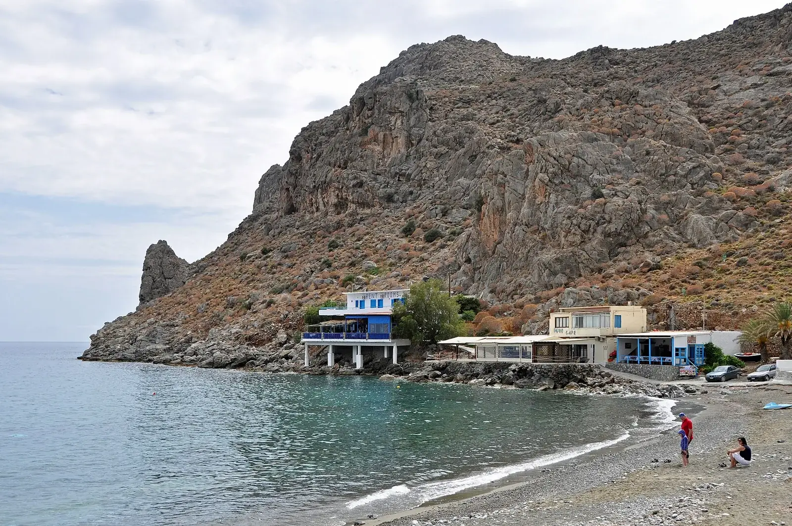 The western end of Lentas beach beneath the headland
