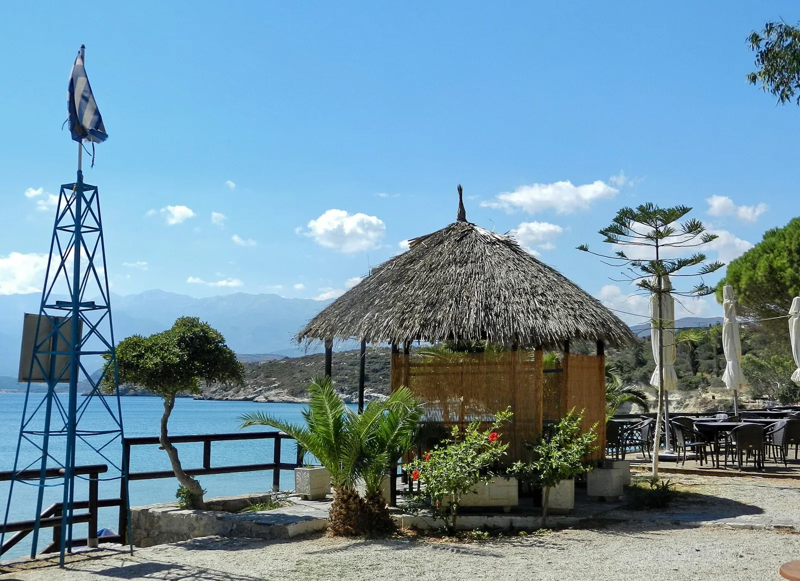 Waterfront seating by the sea at Marathi