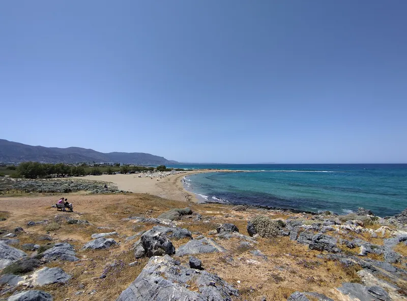 Sand and surf at Potamos Beach near Malia