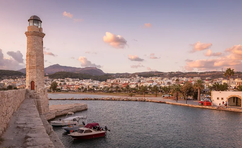Rethymno's Venetian harbour and lighthouse