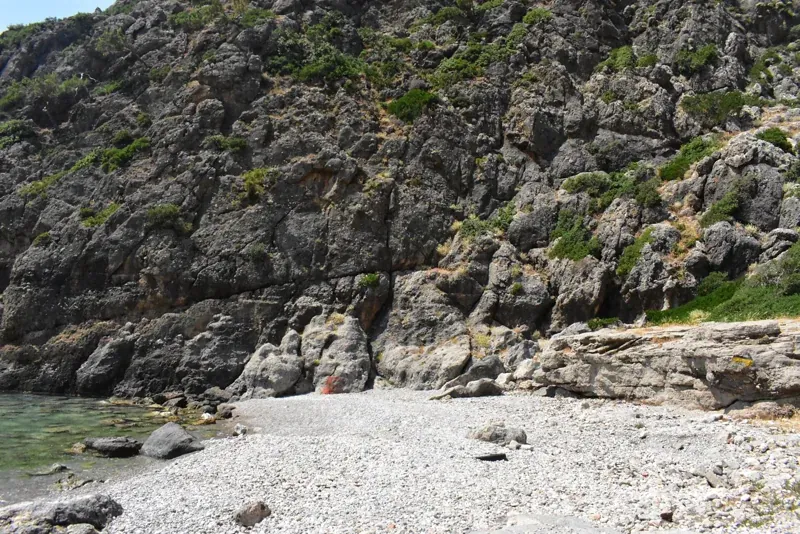 The pebble beach at Sougia