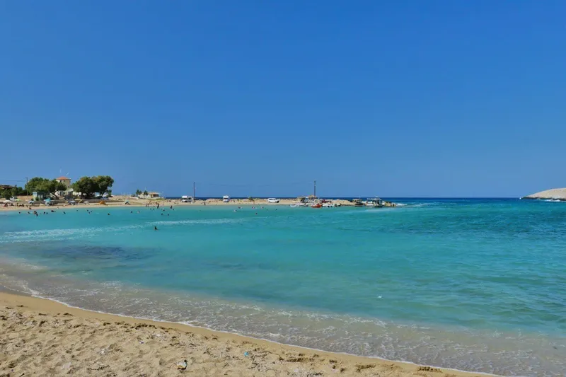 La bahía poco profunda de Stavros, en Akrotiri