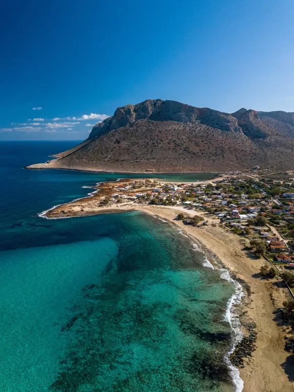 Stavros bay on Akrotiri from the slopes of Vardies mountain