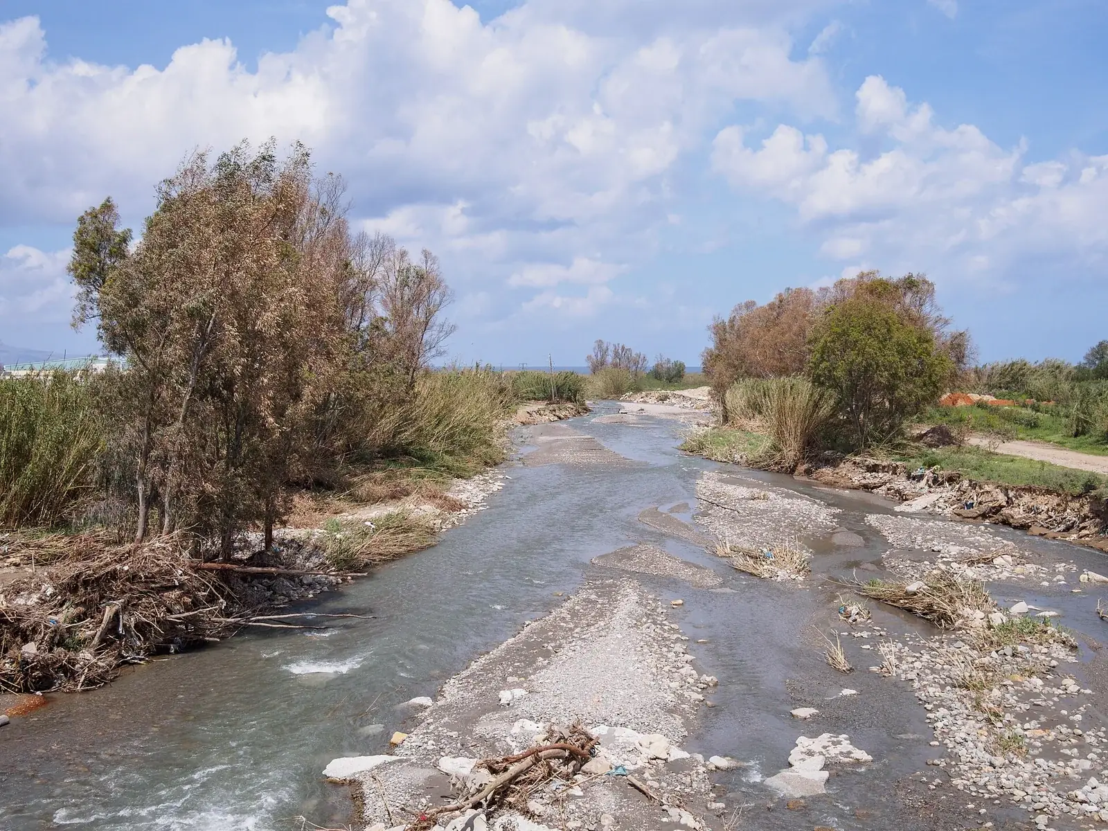 The Tavronitis river near the beach