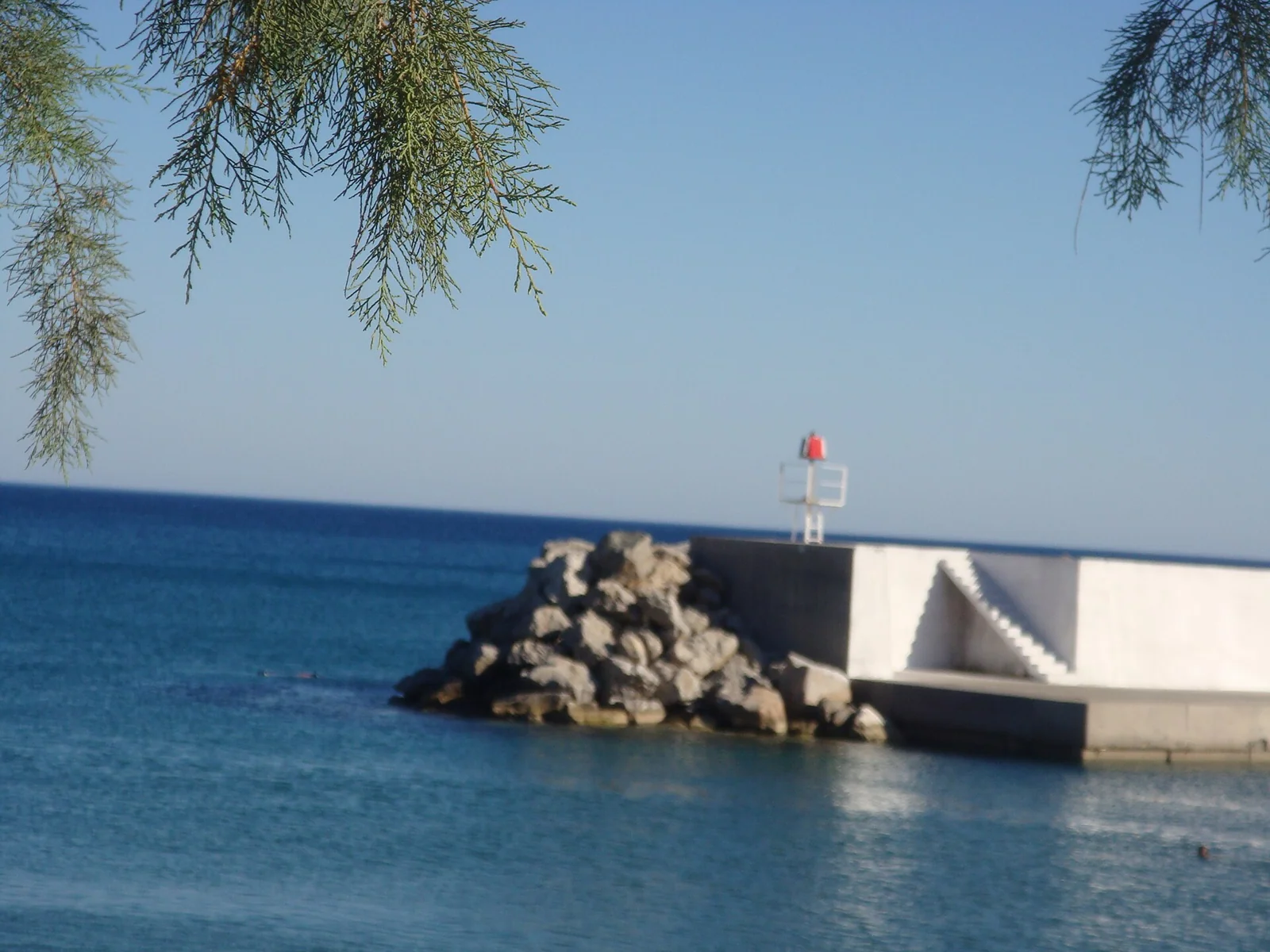 The harbour at Tsoutsouros, between the two beach bays