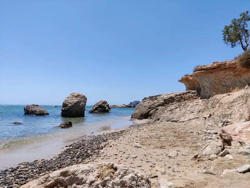 A quiet cove at Xerokampos in the south of the Sitia Geopark